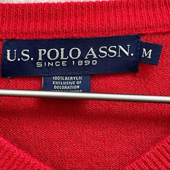 Us Polo‎ Assn Men's Red Sweater M - Picture 2 of 5
